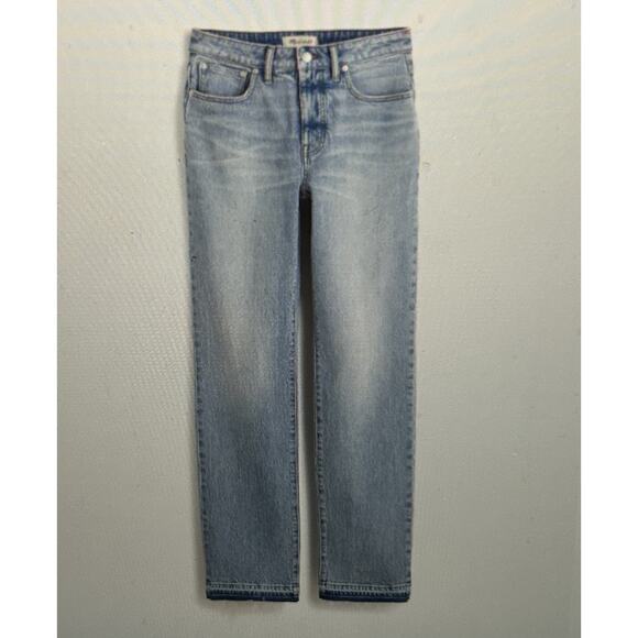 Madewell The Curvy '90s Straight Mid-Rise Jean Barbosa Wash Raw Hem Size 23 Tall - Picture 3 of 12